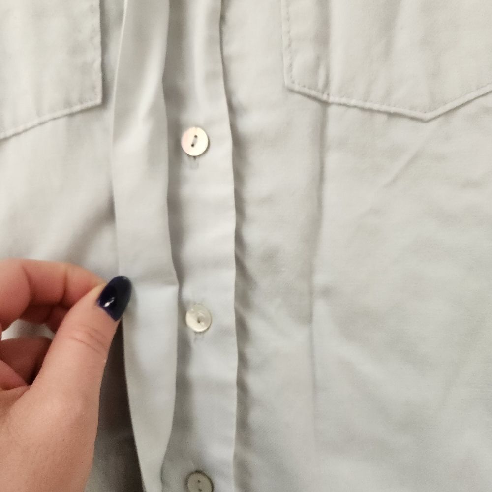 Premise Studio Collared Button Down Chambray Tank… - image 3